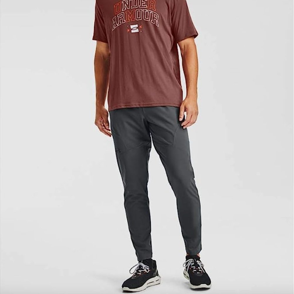 NWT Under Armour Stretch Woven Tapered Pants  Black/Pitch Gray SZ XXL